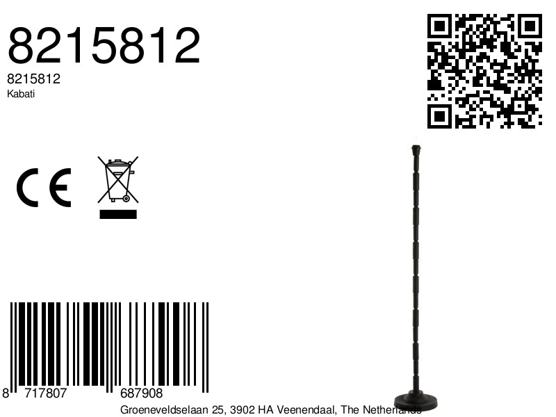 Socle de lampe noir strié Light & Living Kabati – Image 9