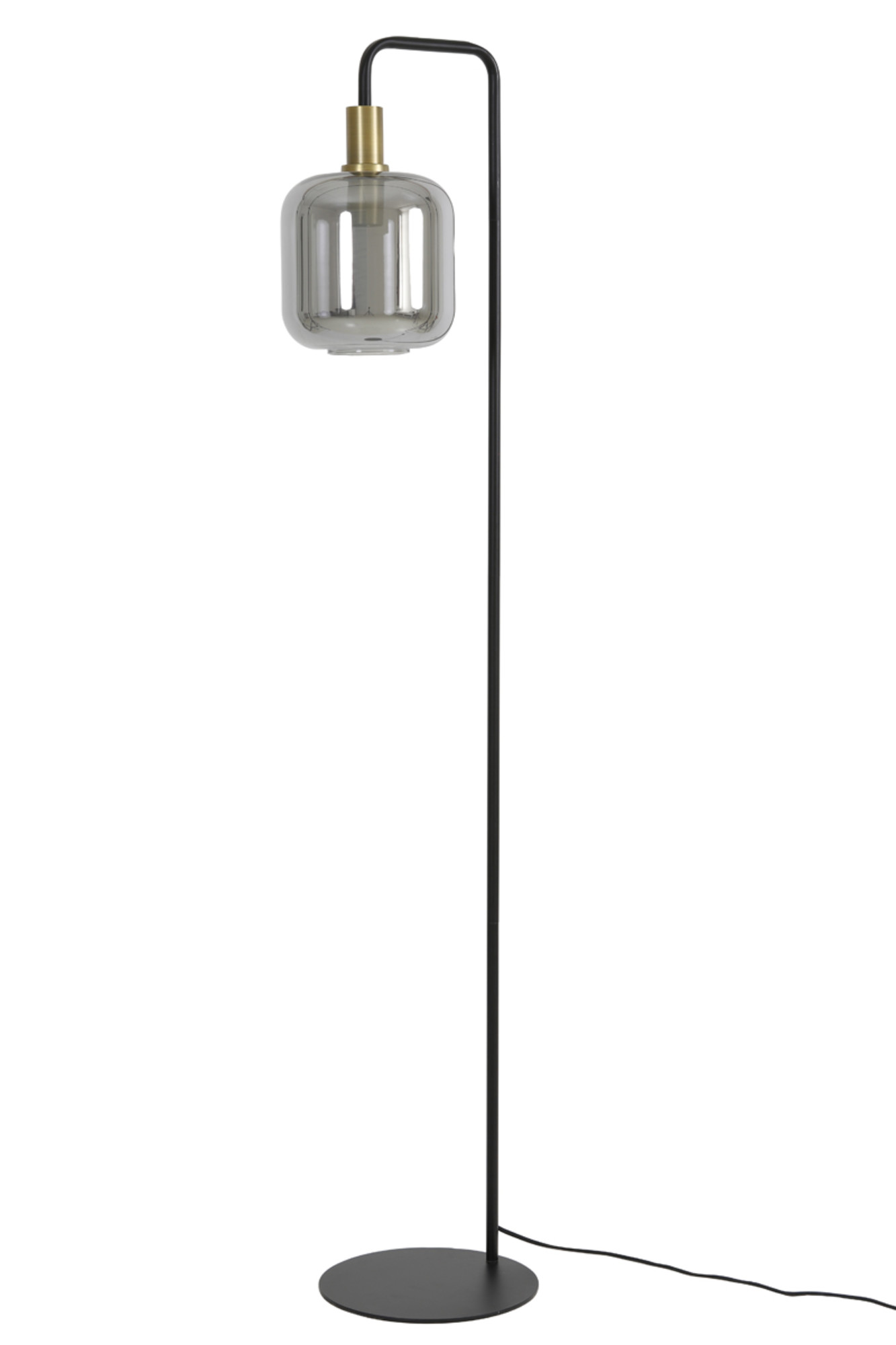 Lampadaire en verre et métal noir Light & Living Lekar – Image 6