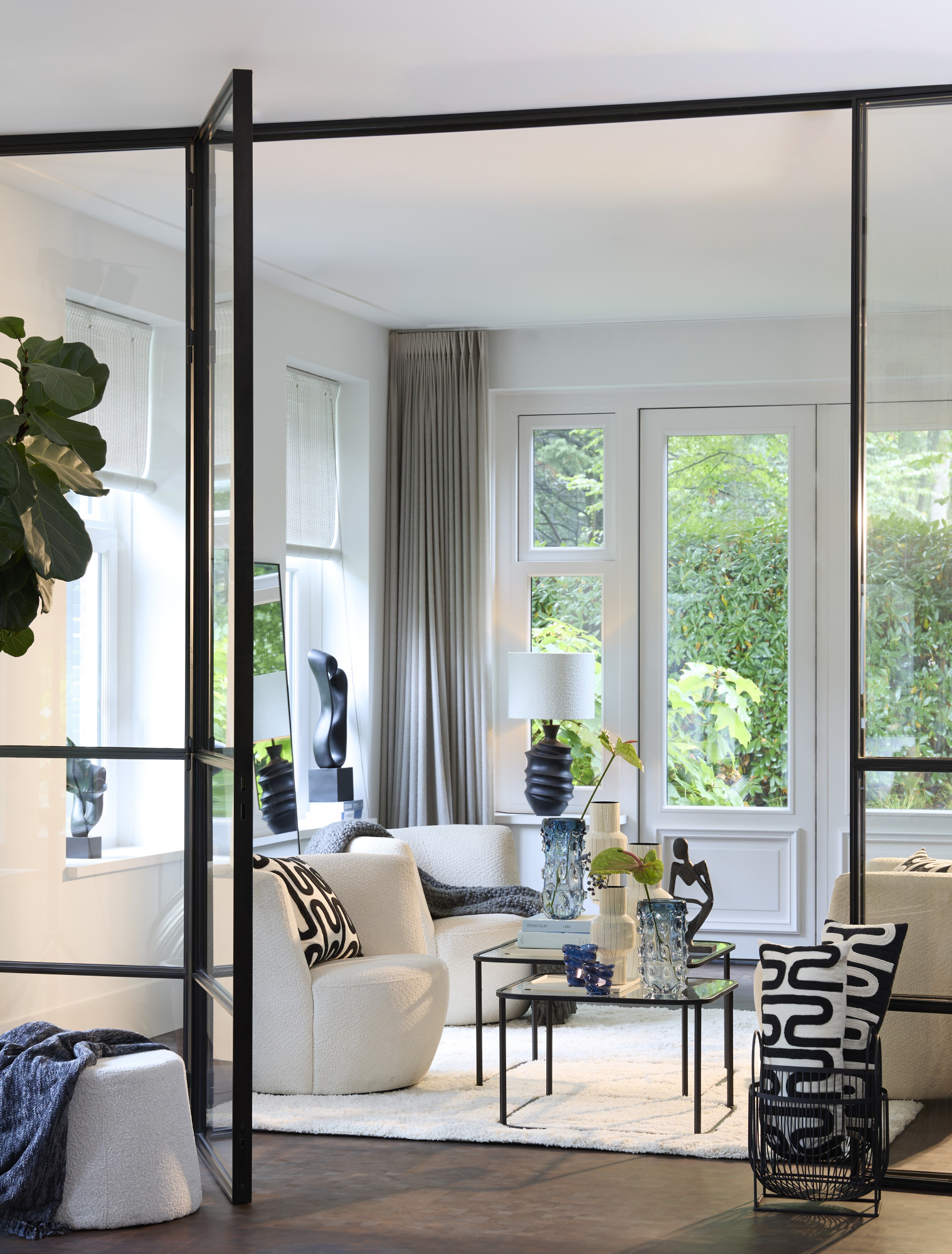 Abat-jour en lin couleur crème Light & Living Bolero – Image 5