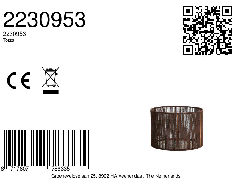 Abat-jour en fil de fer marron en forme cylindrique Light & Living Tossa – Image 7