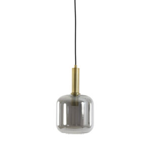 Suspension en verre avec douille dorée Light & Living Lekar