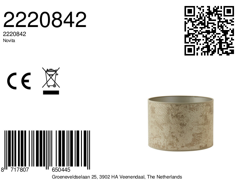 Abat-jour doré à motif métallique Light & Living Novita – Image 8