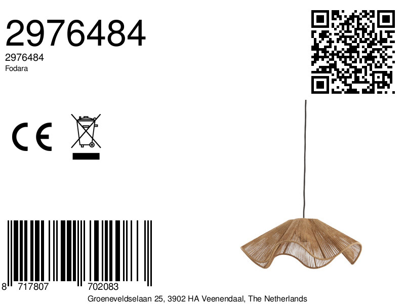 Suspension ondulée au style naturel Light & Living Fodara – Image 8