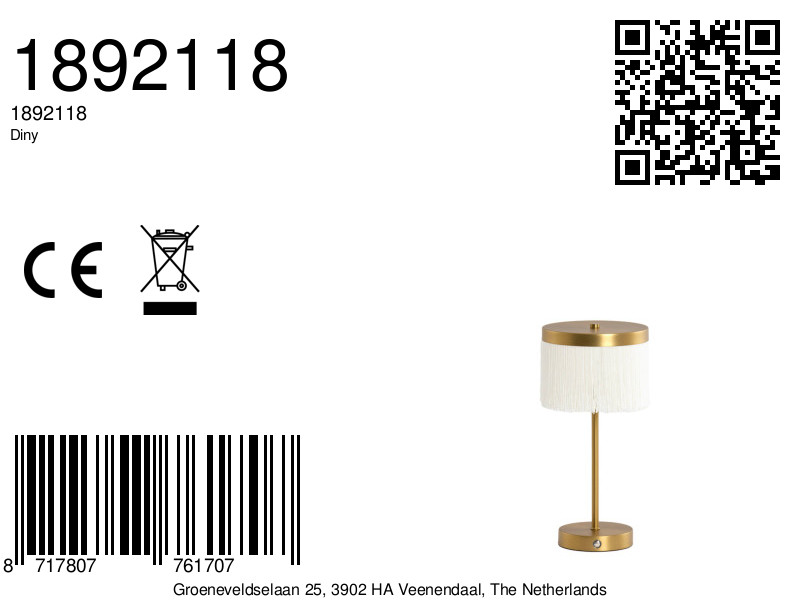 Lampe dorée avec franges Light & Living Diny – Image 5