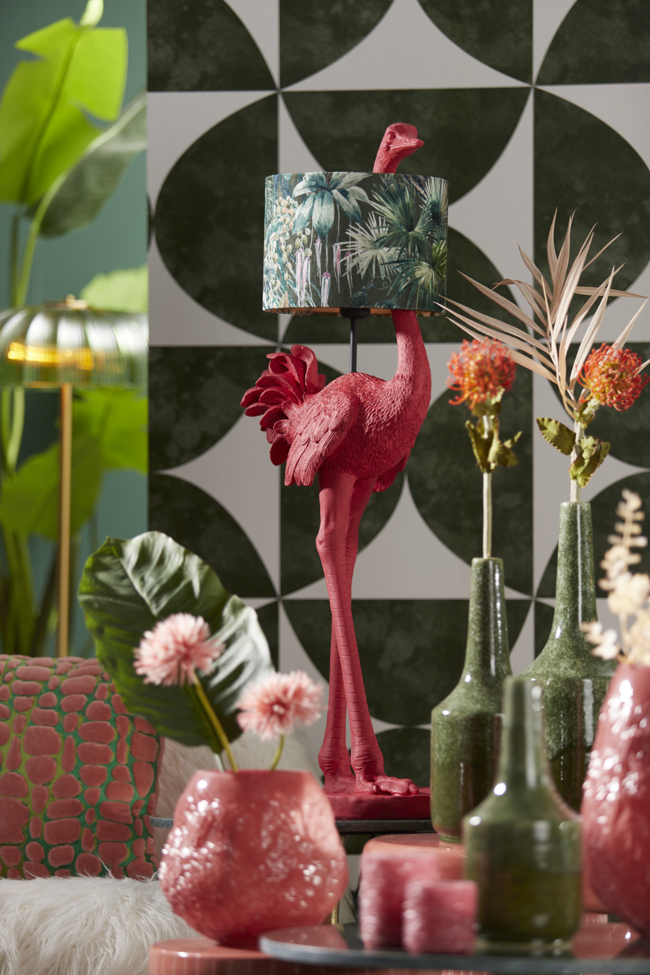 Lampadaire autruche rose Light & Living Ostrich – Image 4