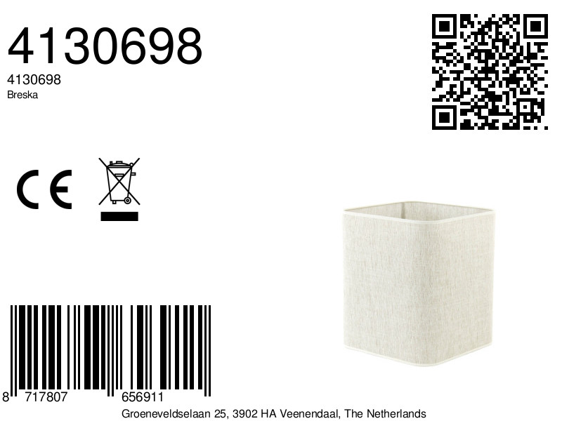 Abat-jour carré en teinte neutre Light & Living Breska – Image 8