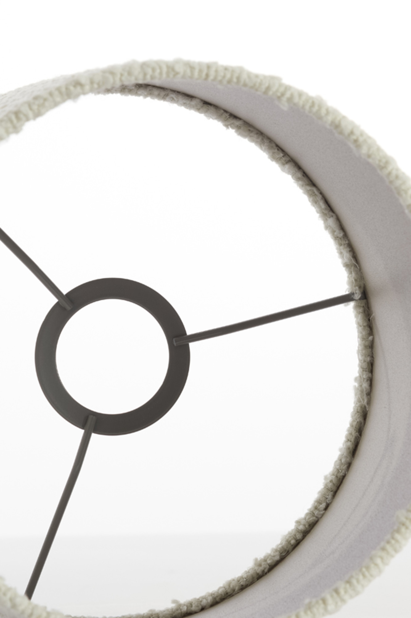 Abat-jour en tissu de forme cylindrique blanc Light & Living Bolero – Image 4