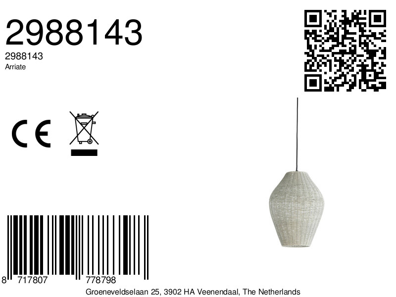 Suspension en rotin naturel à teinte claire Light & Living Arriate – Image 6