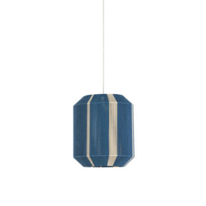 Suspension rayée bleue en tissu Light & Living Kozana