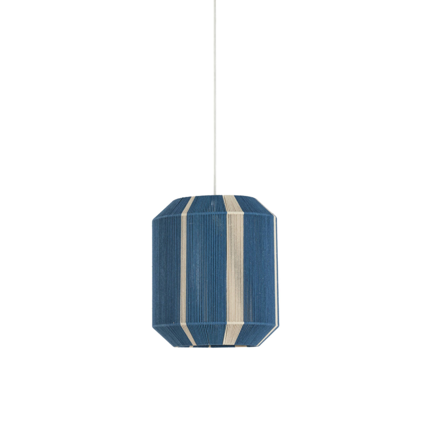 Suspension rayée bleue en tissu Light & Living Kozana