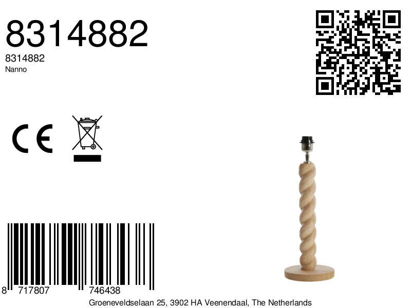 Piedestal de lampe en bois tourné Light & Living Nanno – Image 8