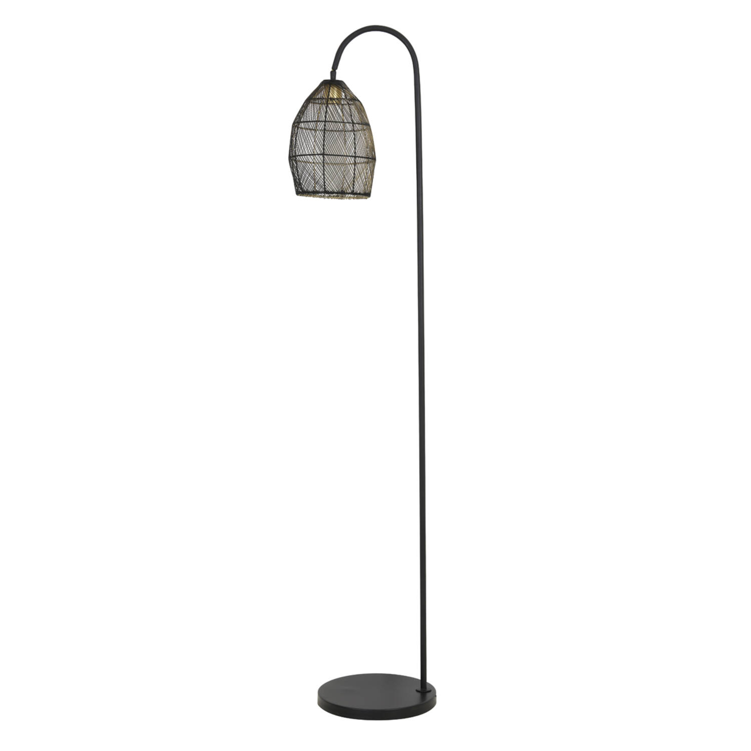Lampadaire noir avec abat-jour filaire Light & Living Meya