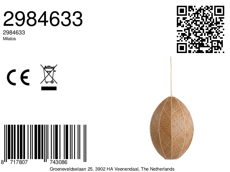 Suspension en rotin en forme d'œuf Light & Living Milatos – Image 7