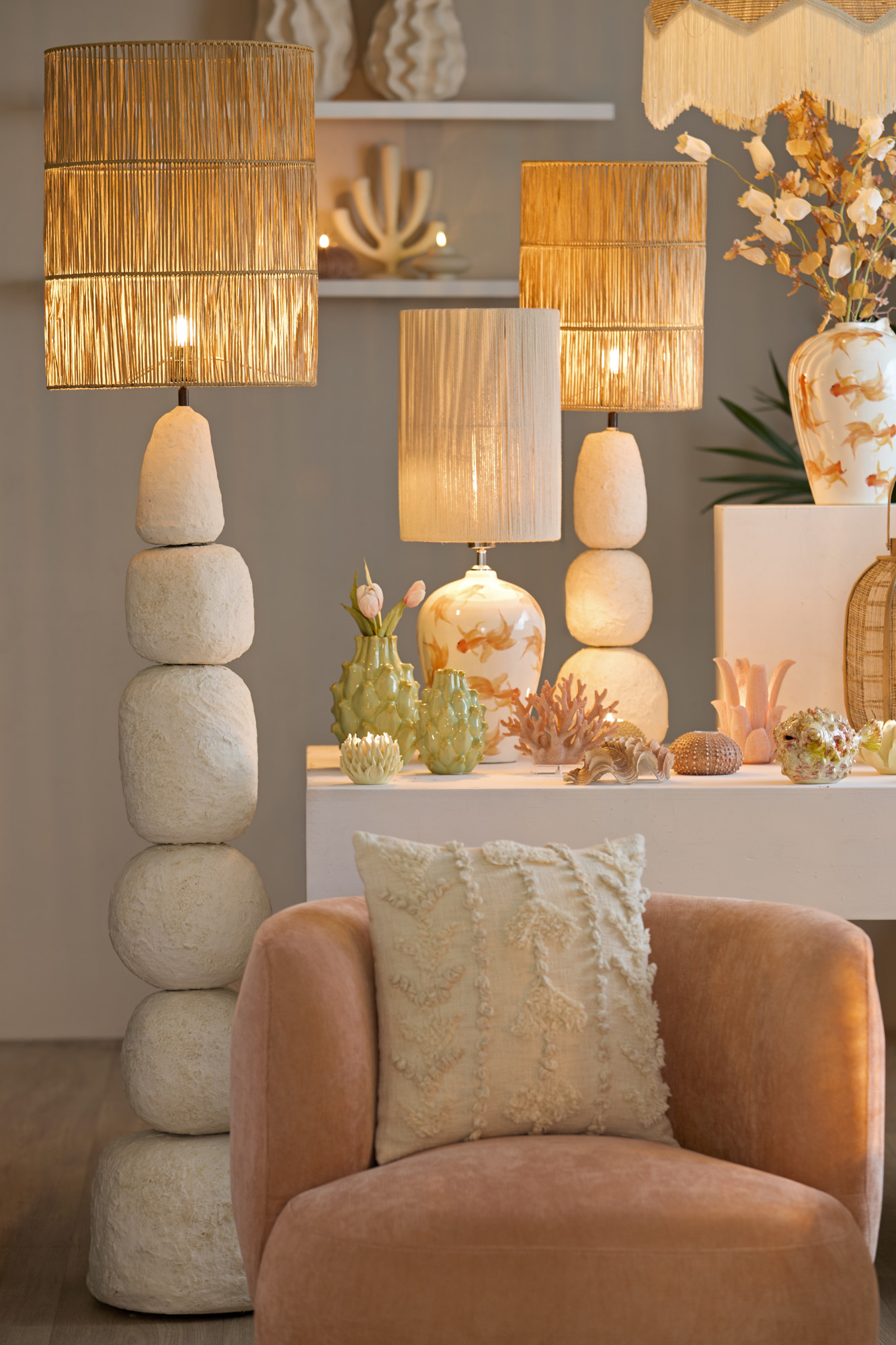 Lampadaire en bois avec base originale Light & Living Marree – Image 5