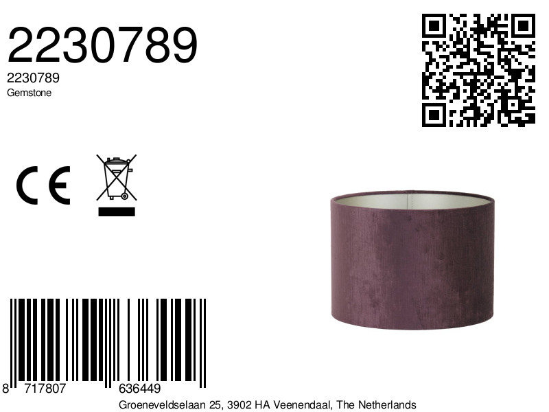 Abat-jour violet cylindrique Light & Living Gemstone – Image 9