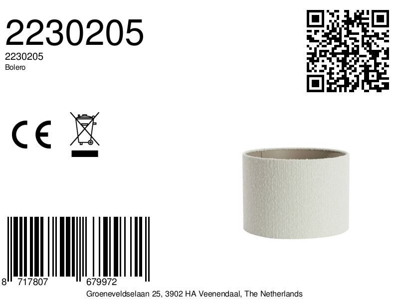 Abat-jour en lin couleur crème Light & Living Bolero – Image 10