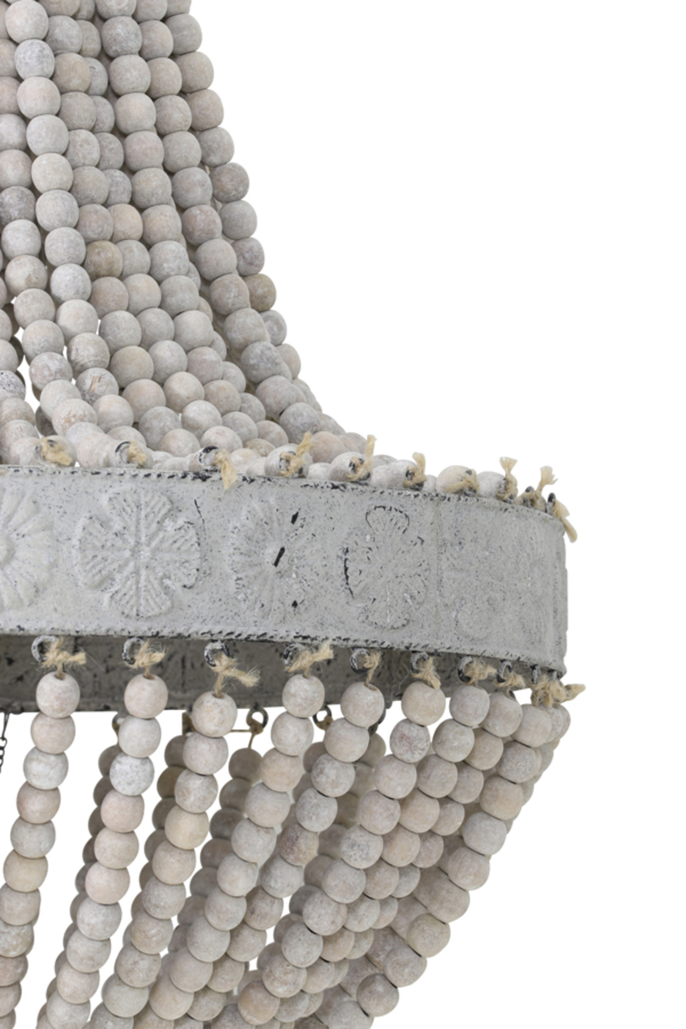 Suspension en perles de bois naturelles Light & Living Luna – Image 3