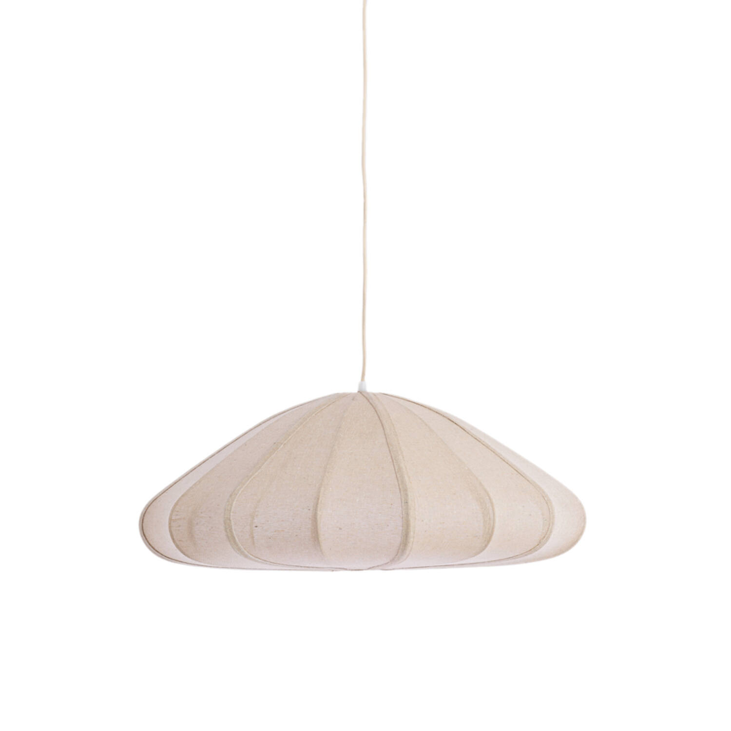 Suspension plissée en tissu beige Light & Living Cesano