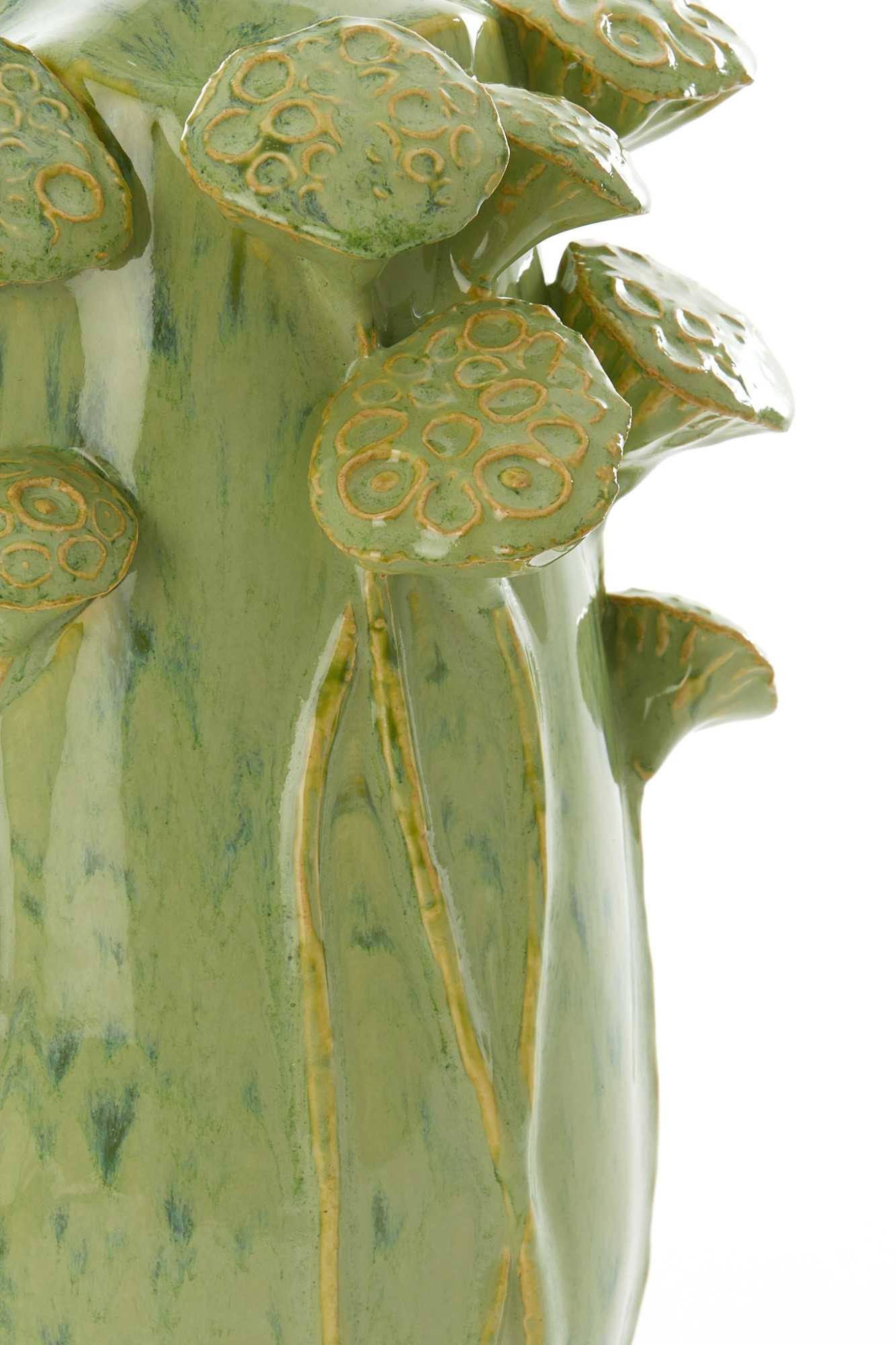 Base de lampe en céramique verte fleurs Light & Living Lavci – Image 4