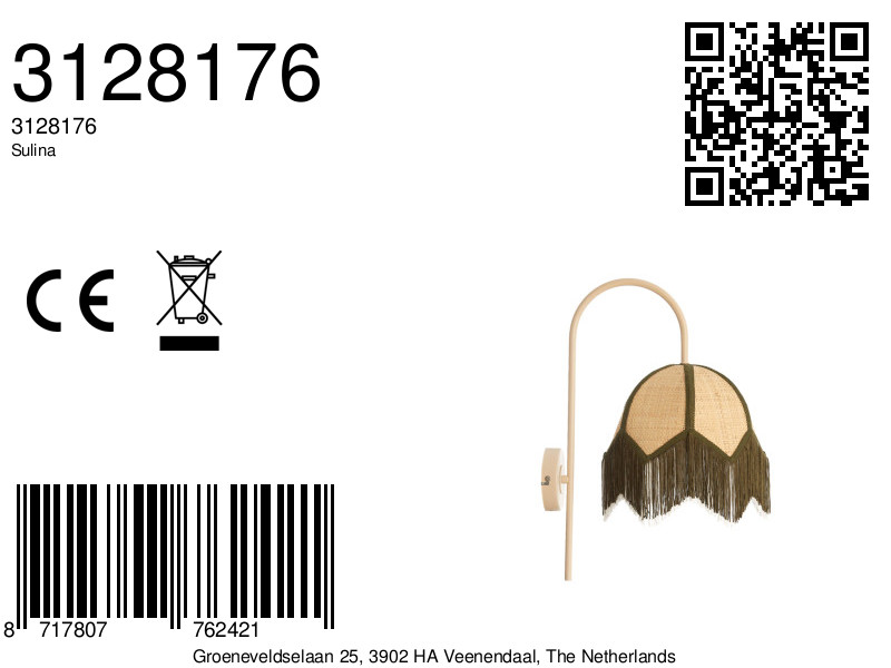 Abat-jour en rotin avec franges Light & Living Sulina – Image 6