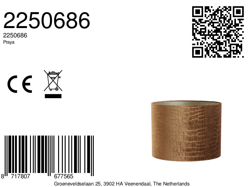 Abat-jour doré avec imprimé crocodile Light & Living Praya – Image 8