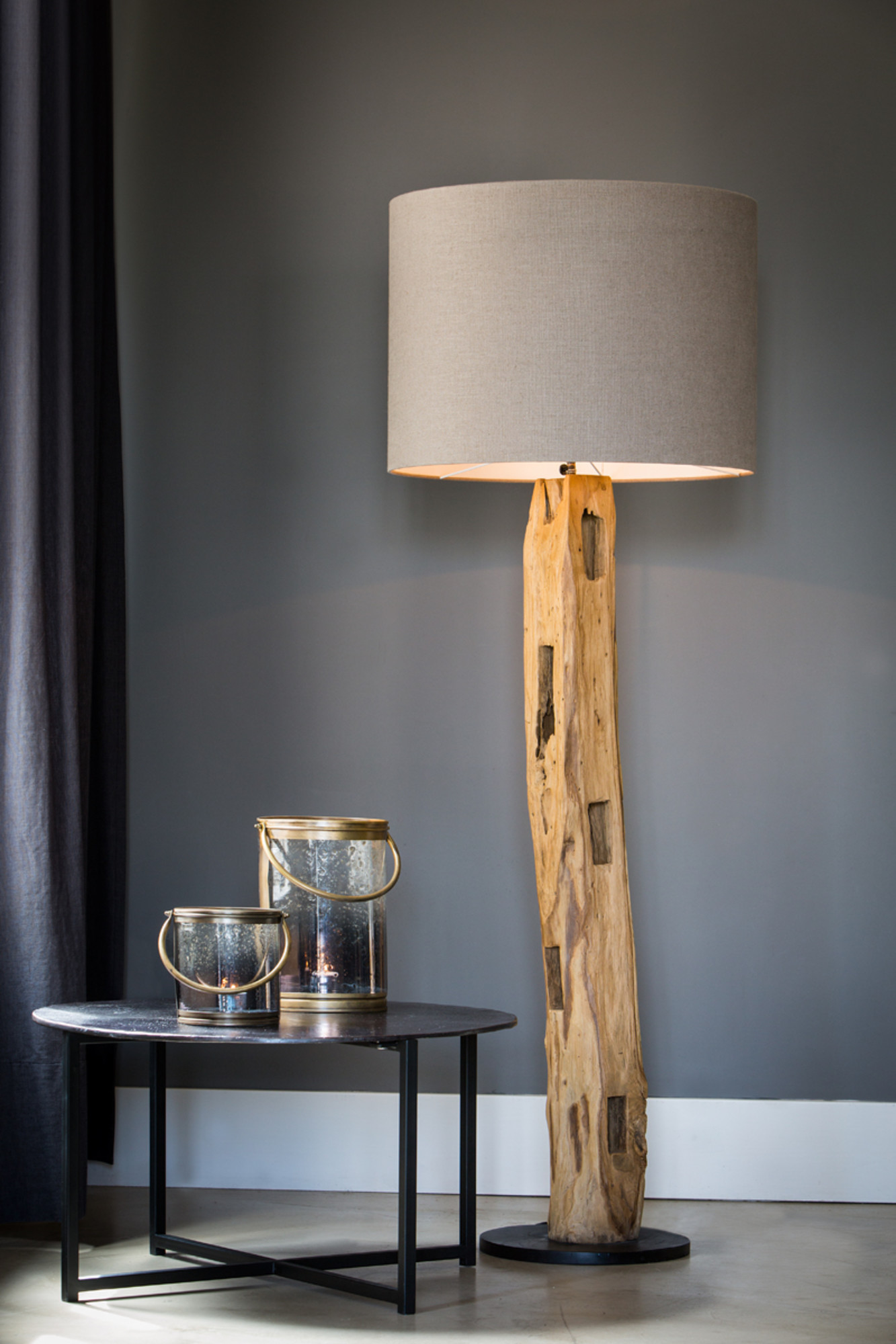 Piedestal de lampe en bois avec apparence naturelle Light & Living Karlovo – Image 5