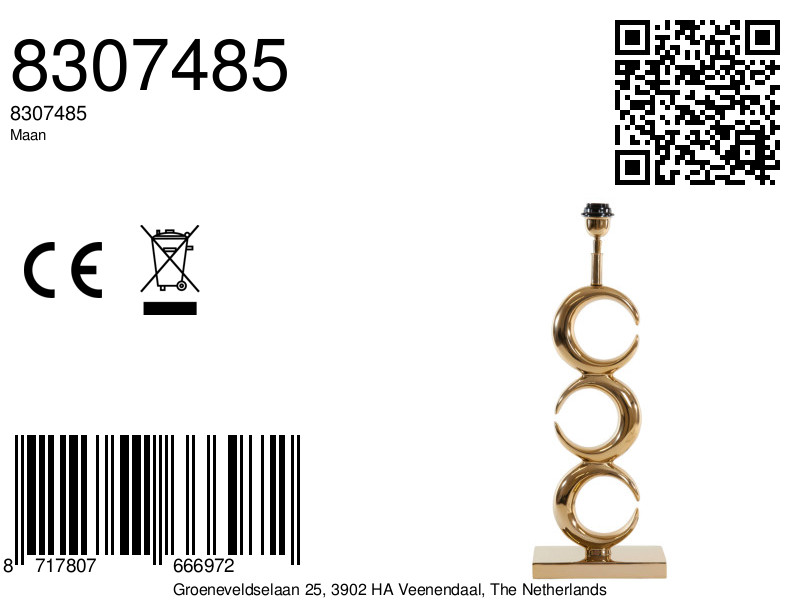 Lampe de table chaleureuse Light & Living Maan en ton chaud – Image 8