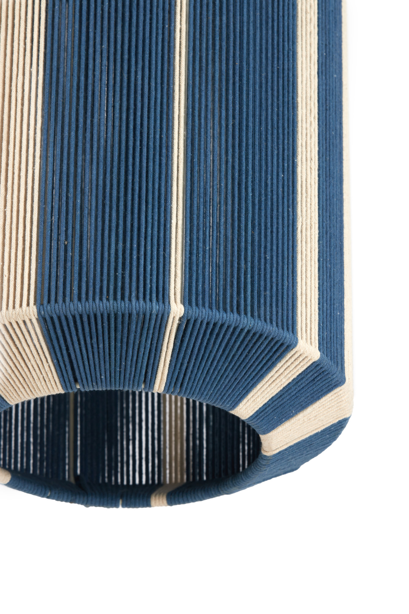 Suspension rayée bleue en tissu Light & Living Kozana – Image 3