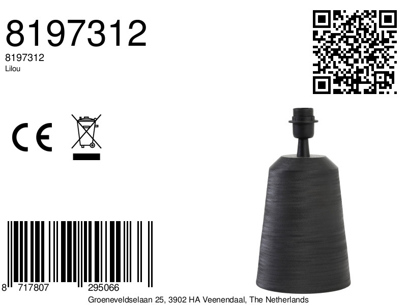 Lampe de table conique noire Light & Living Lilou – Image 4