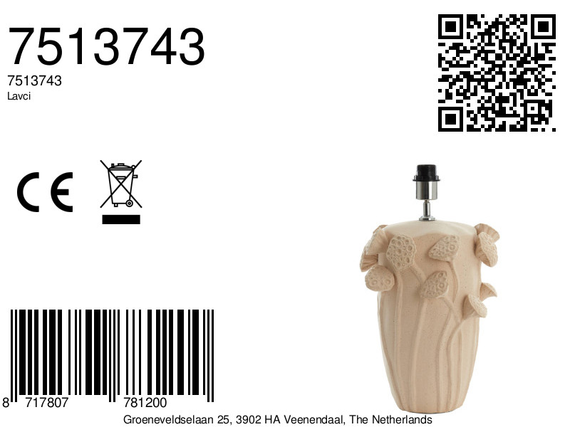 Lampe de table en céramique design naturel Light & Living Lavci – Image 6