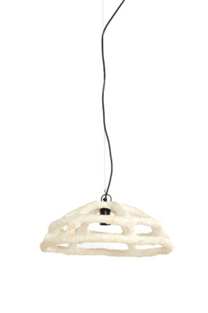 Alternative view of Suspension blanche en textile organique Light & Living Porila