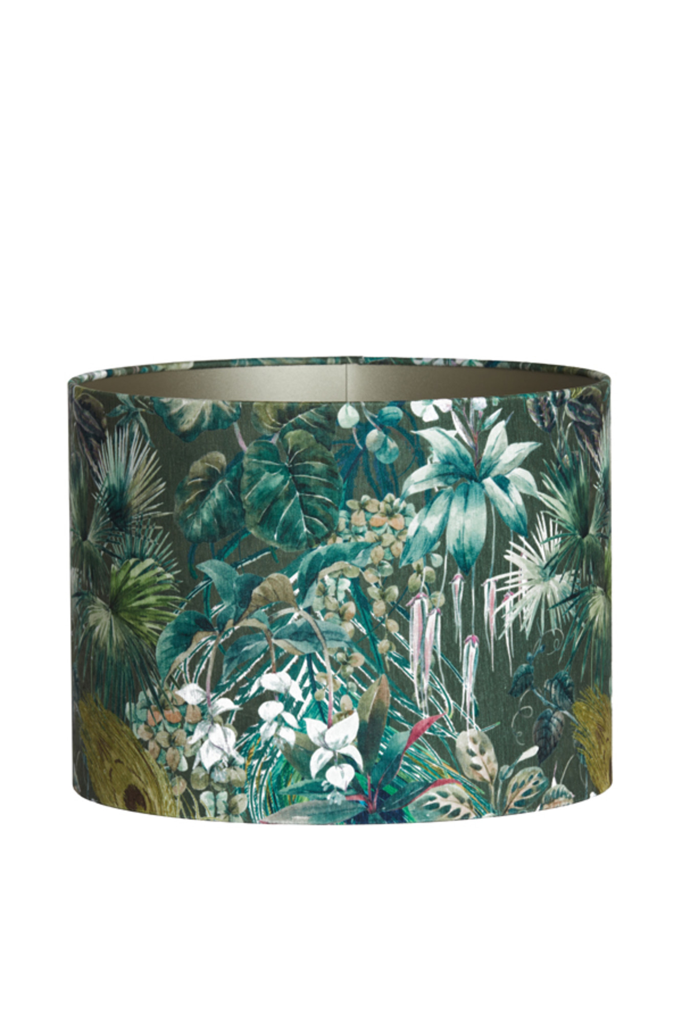 Abat-jour en feuilles tropicales en forme cylindrique Light & Living Xenia Flora – Image 2