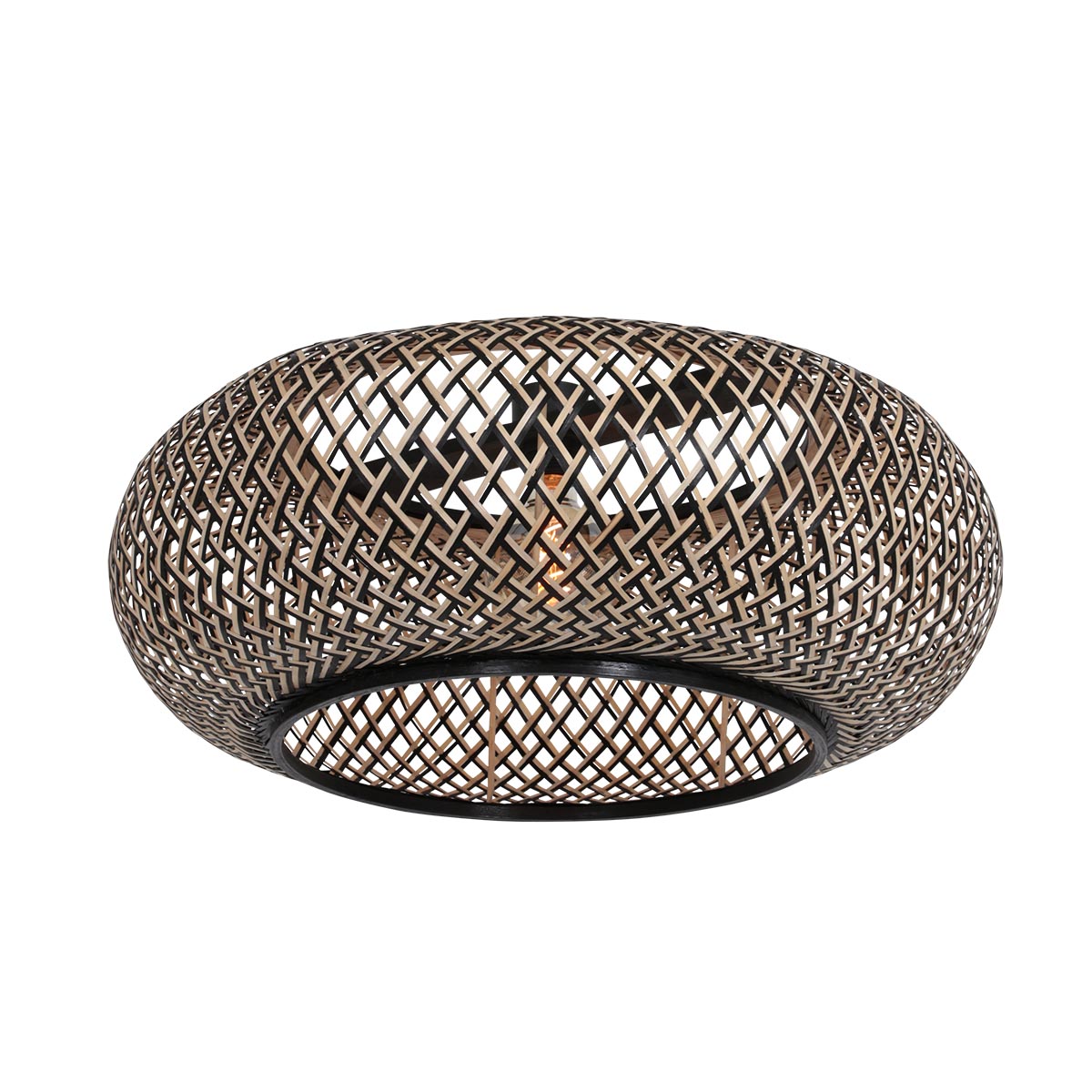 Lampadaire noir avec abat-jour naturel Anne Lighting Curve – Image 5