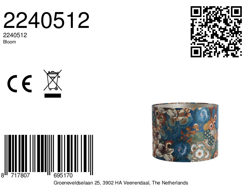 Abat-jour à motif fleuri cylindrique Light & Living Bloom – Image 8