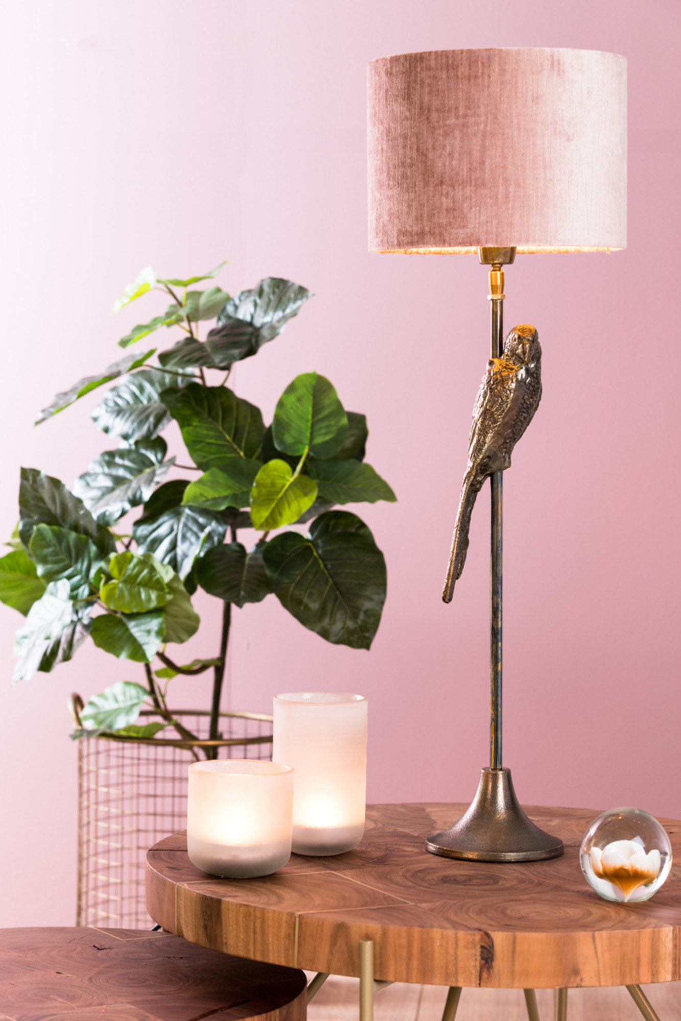 Abat-jour en velours rose ancien Light & Living Gemstone – Image 4