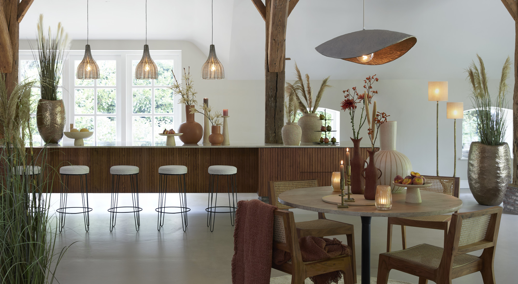 Suspension industrielle en métal structuré Light & Living Mariama – Image 5