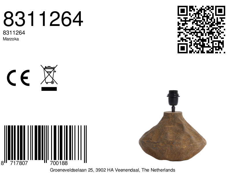 Lampe de table rustique brun Light & Living Marzoka – Image 8