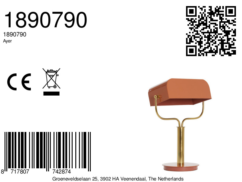 Lampe de table en cuivre rose Light & Living Ayer – Image 6