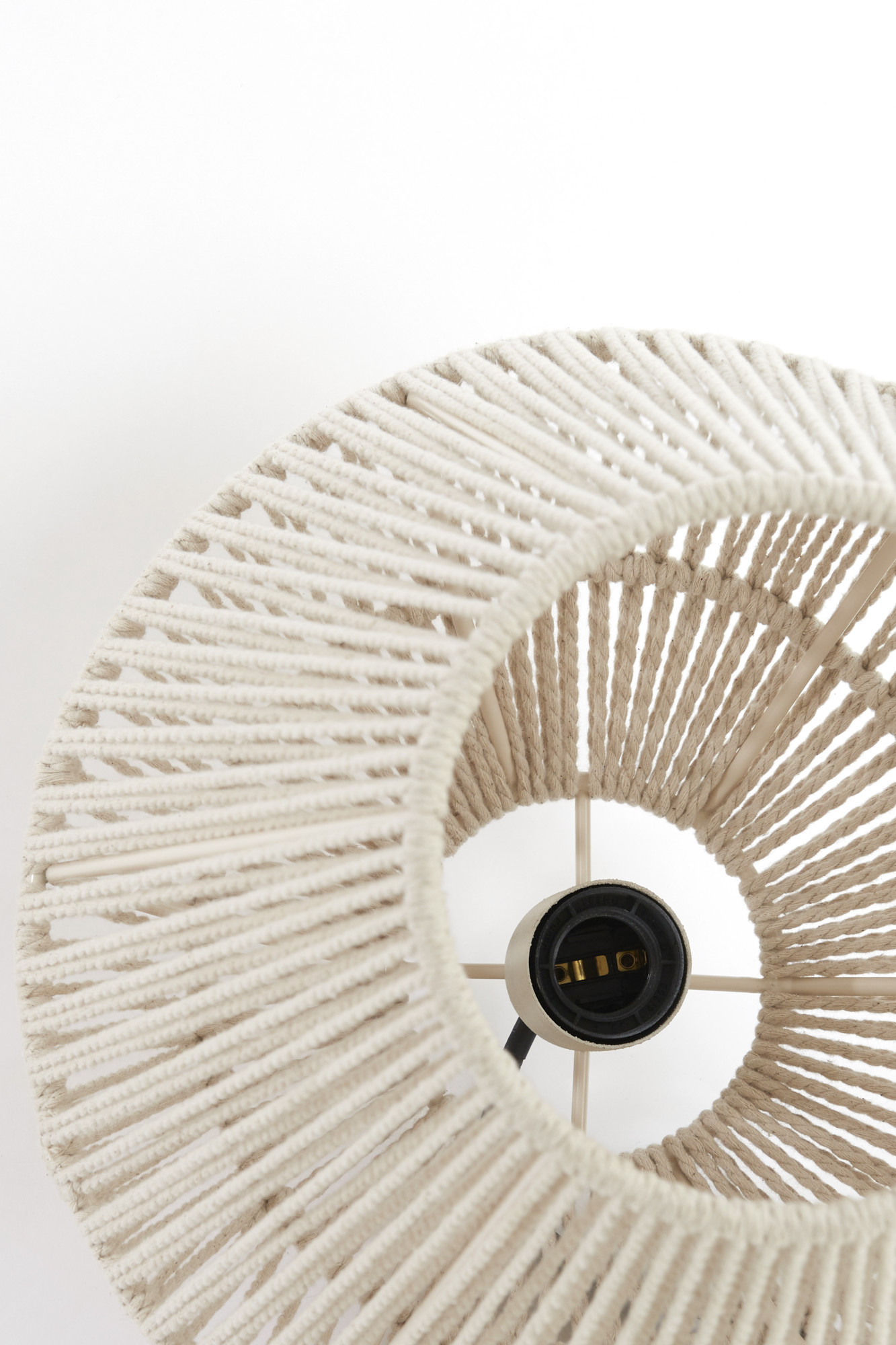 Suspension en tissu beige à ambiance chaleureuse Light & Living Deya – Image 6