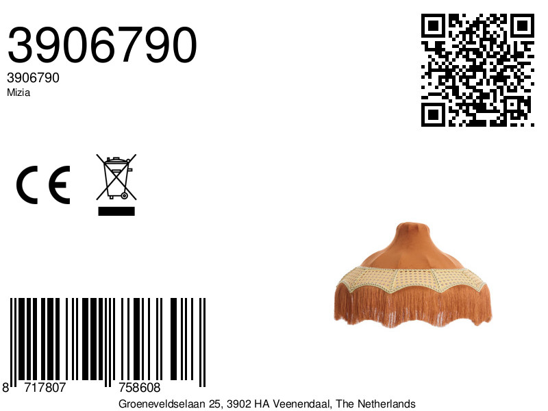 Abat-jour à franges style rétro Light & Living Mizia – Image 7