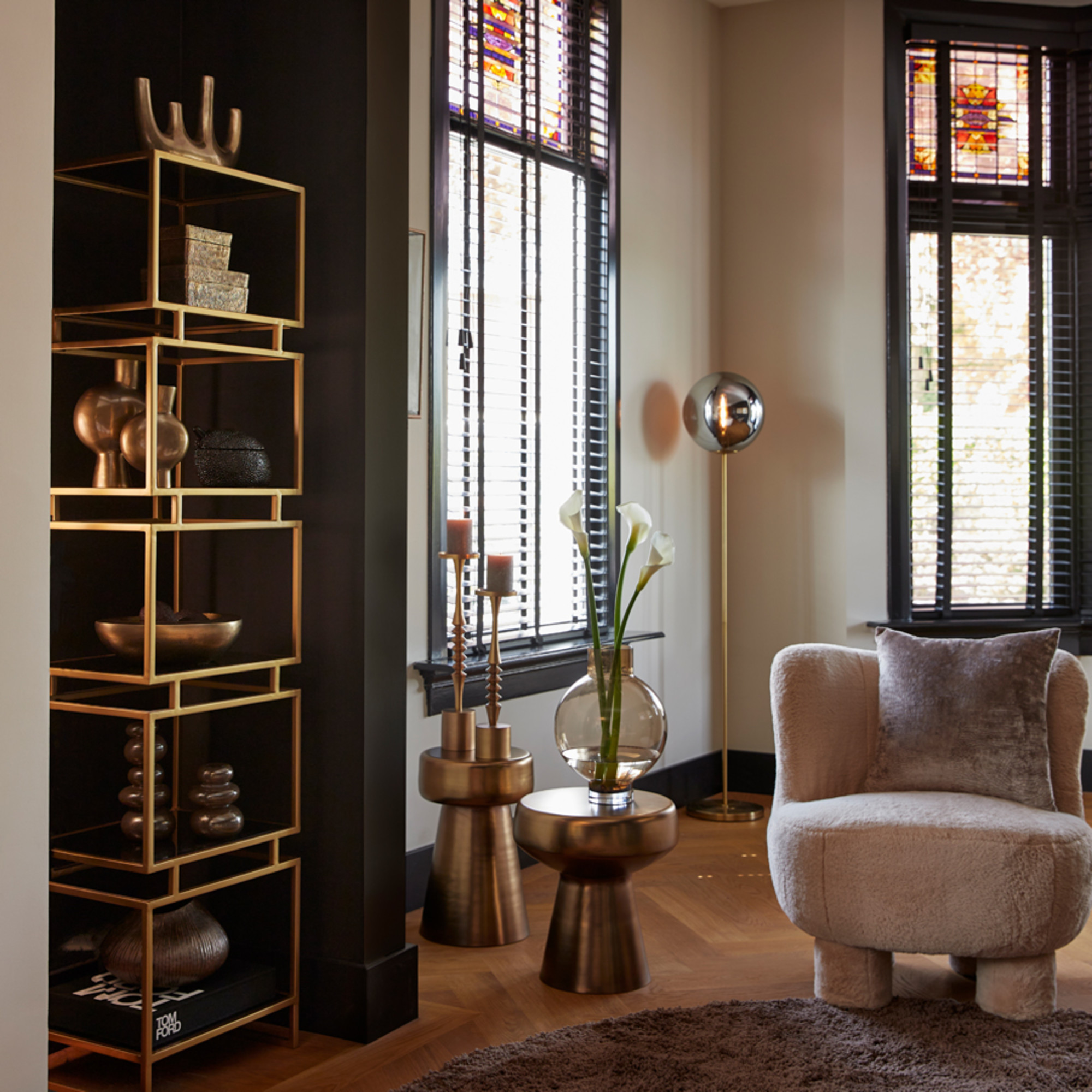 Moderne lampe sur pied dorée Light & Living Medina – Image 5