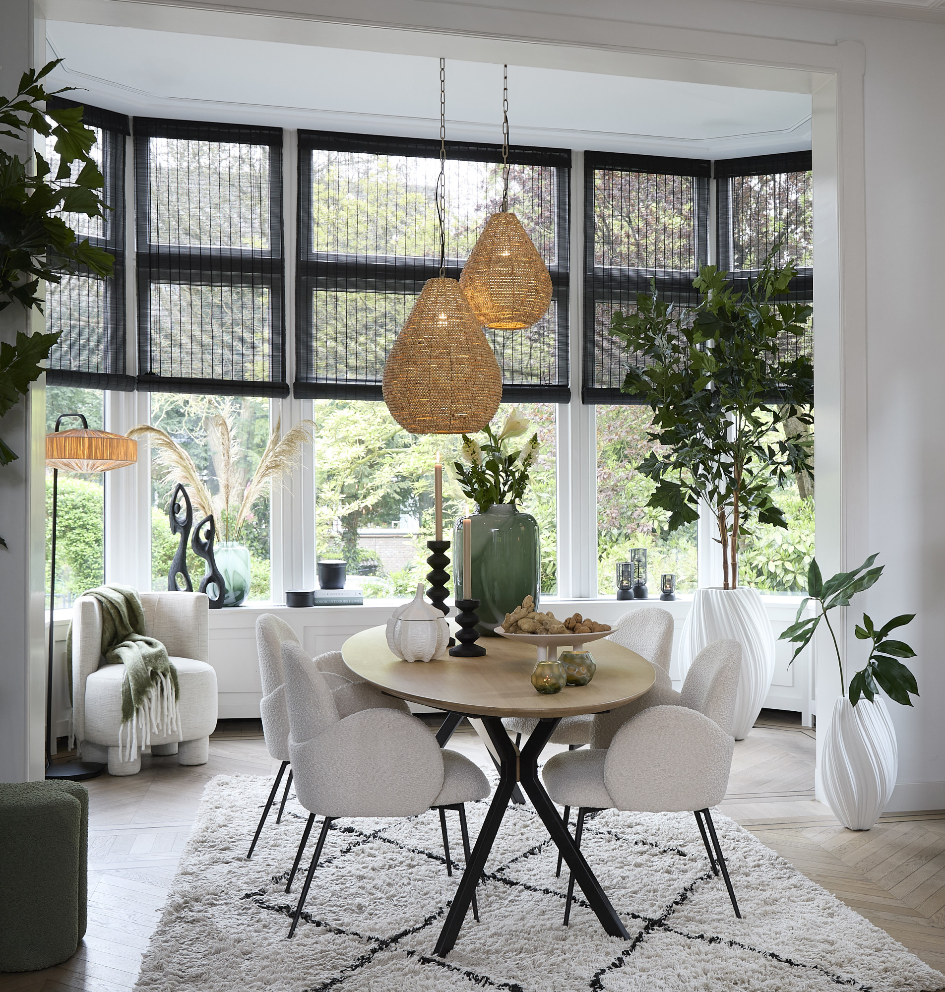 Suspension goutte en perles de bois Light & Living Kabinda – Image 4