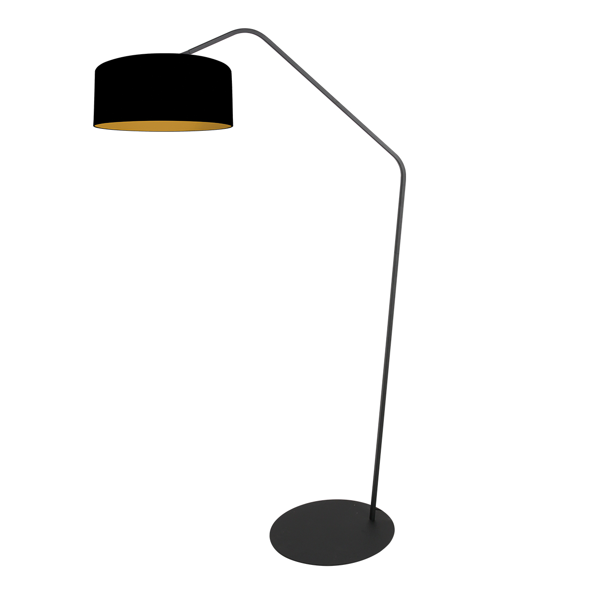 Lampadaire noir avec abat-jour noir et doré Anne Lighting ZigZag – Image 2