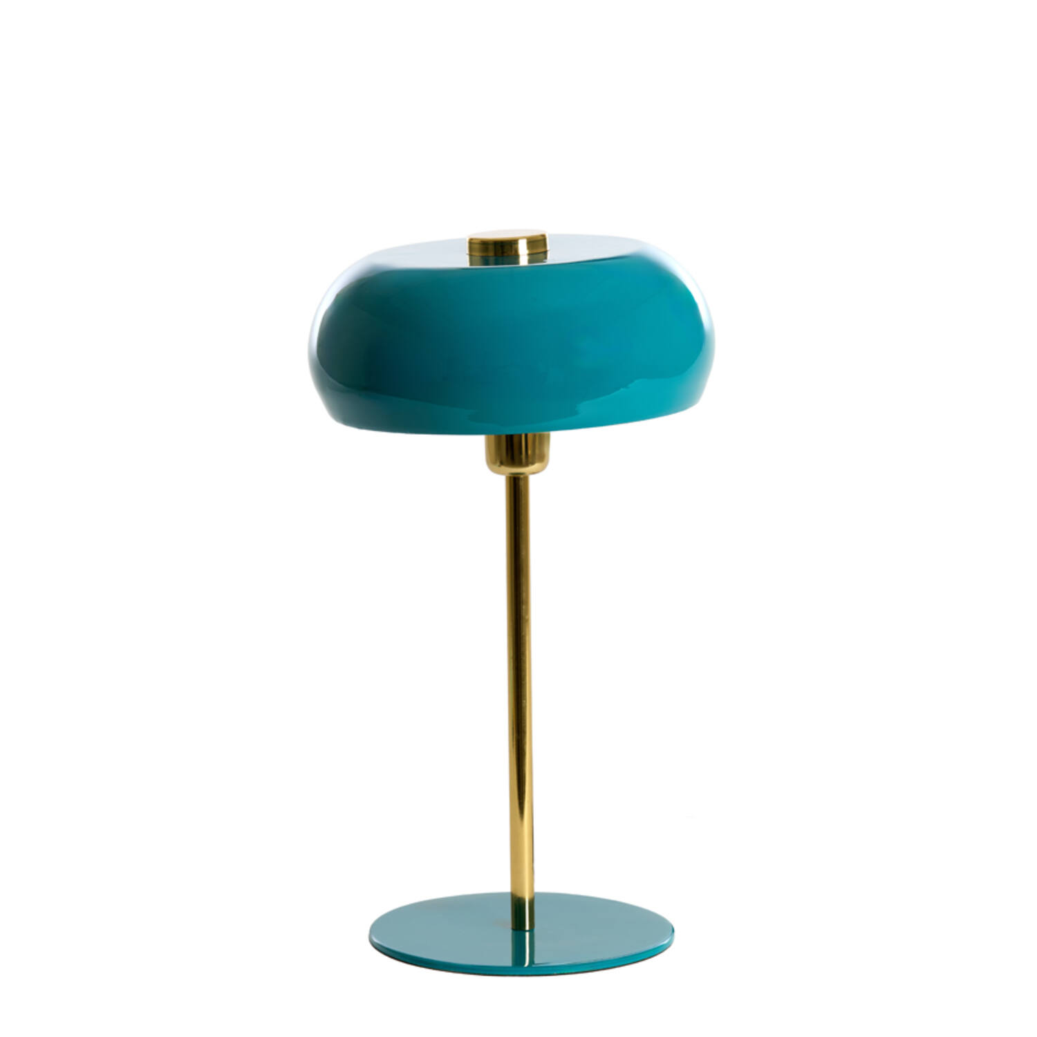 Lampe de bureau turquoise avec tige dorée Light & Living Surin