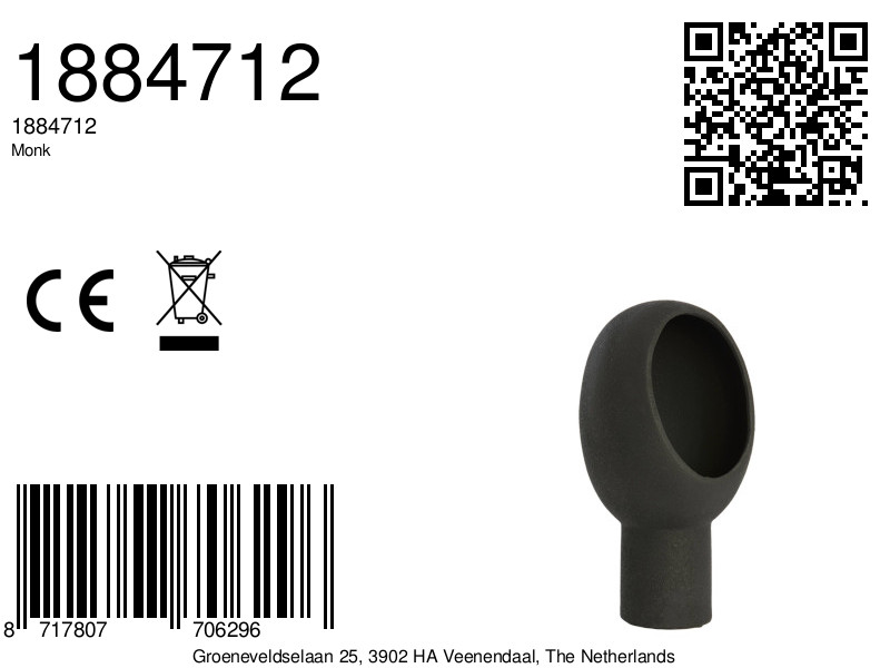 Lampe ovale en ciment noir Light & Living Monk – Image 8