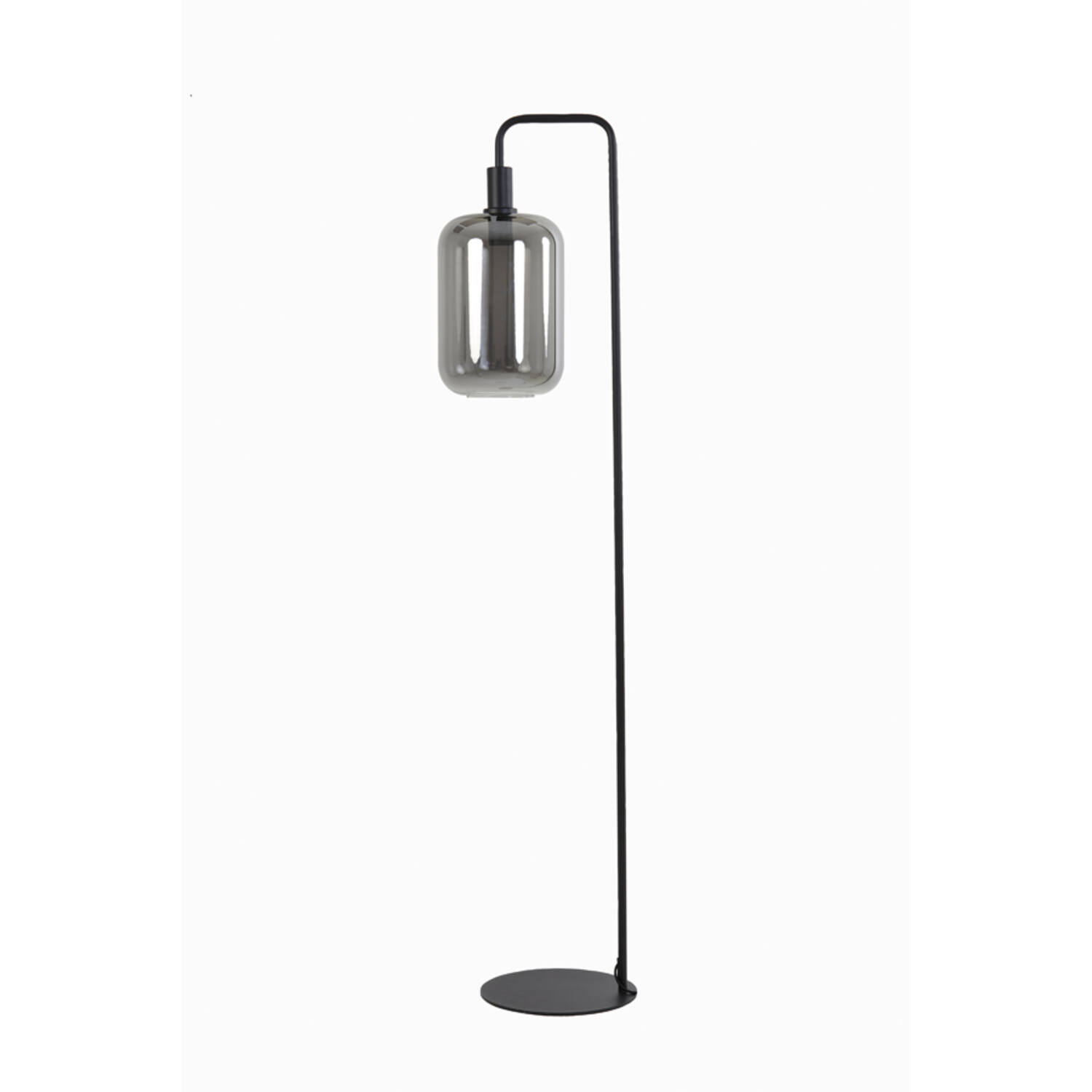 Lampadaire noir en verre fumé Light & Living Lekar