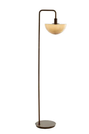 Alternative view of Lampadaire vintage avec abat-jour en verre ambré Light & Living Baylie