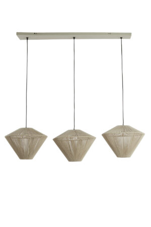 Alternative view of Suspension triple avec abat-jours en fil beige Light & Living Felida