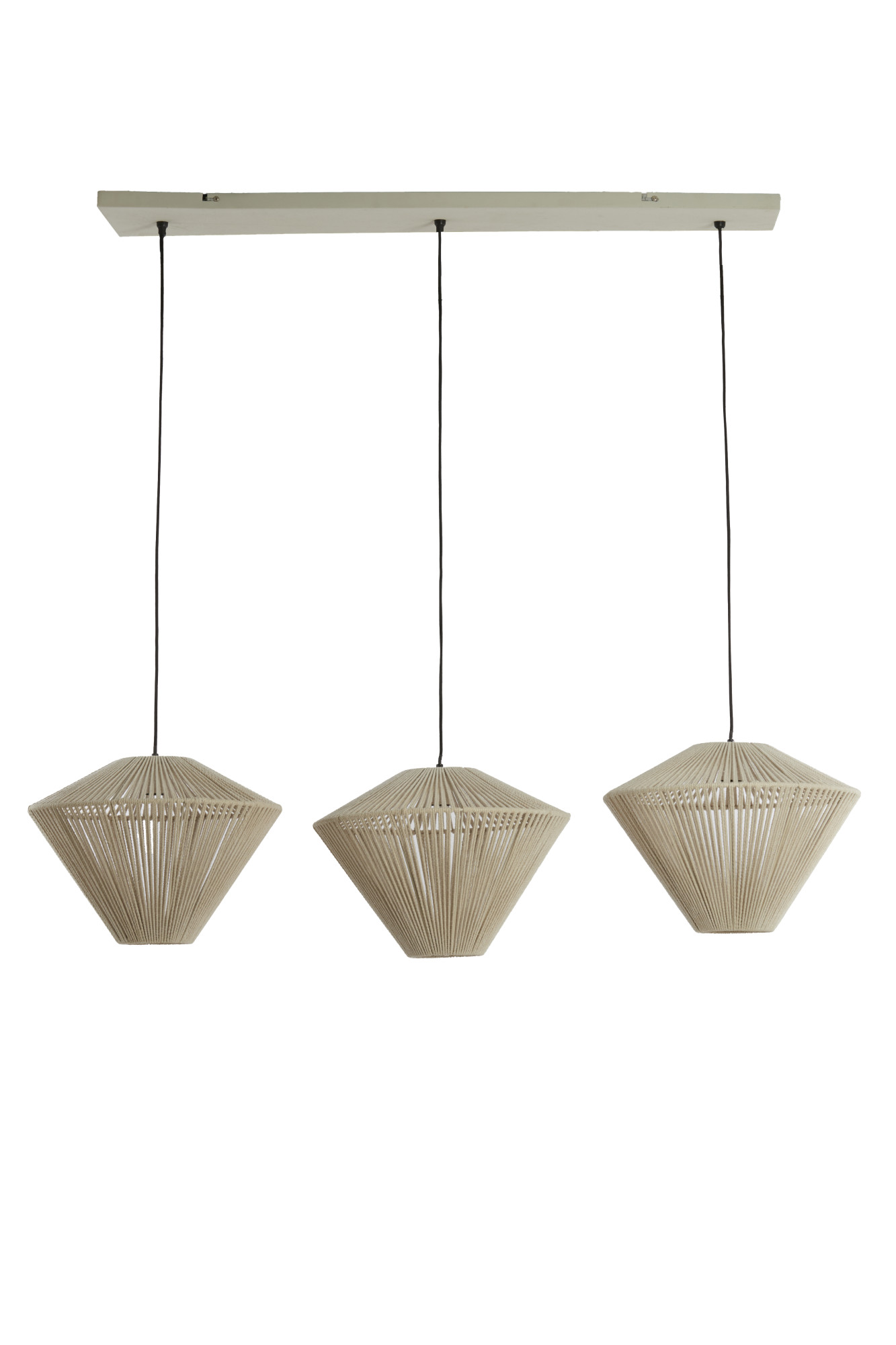 Suspension triple avec abat-jours en fil beige Light & Living Felida – Image 2