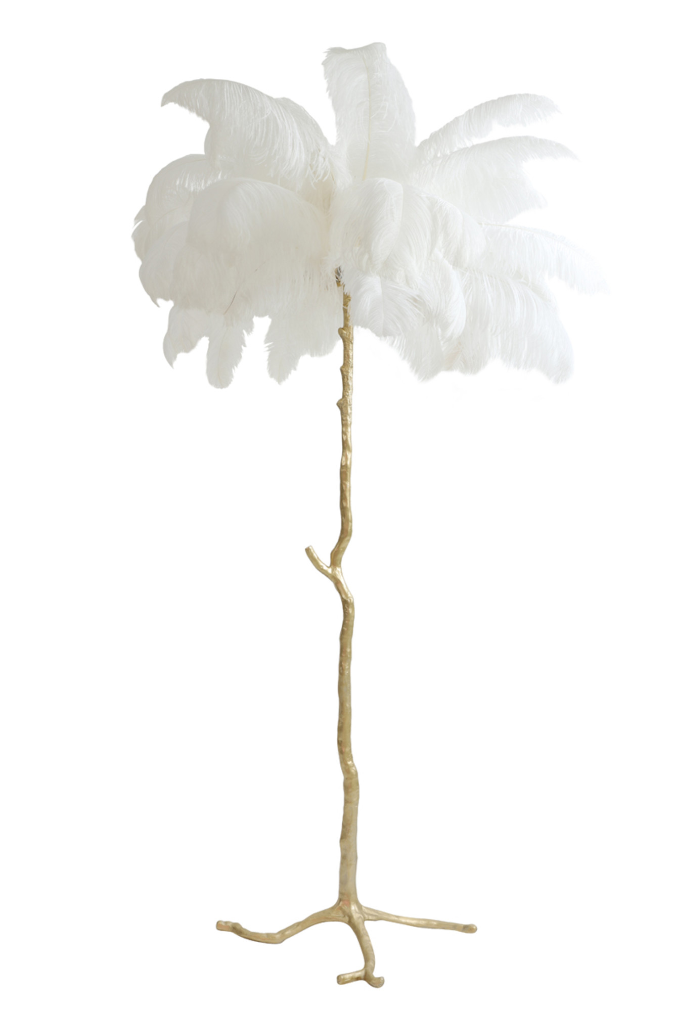 Lampadaire design avec plumes blanches Light & Living Feather – Image 3